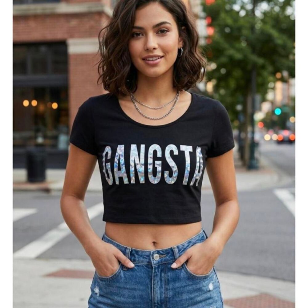 Forever-21 Women's Black Crop-top